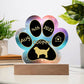 Leonberger - Personalized Dog Gotcha Day 7" Acrylic Paw Print Plaque