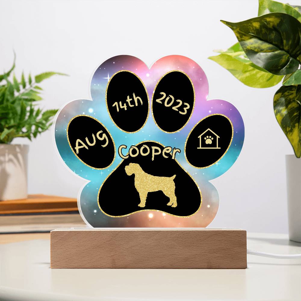 Wirehaired Pointing Griffon - Personalized Dog Gotcha Day 7" Acrylic Paw Print Plaque