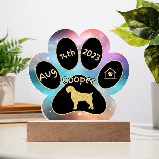 7" Acrylic Paw Print Plaque - Wirehaired Pointing Griffon - Custom Dog Owner Gift for Griffon Lovers