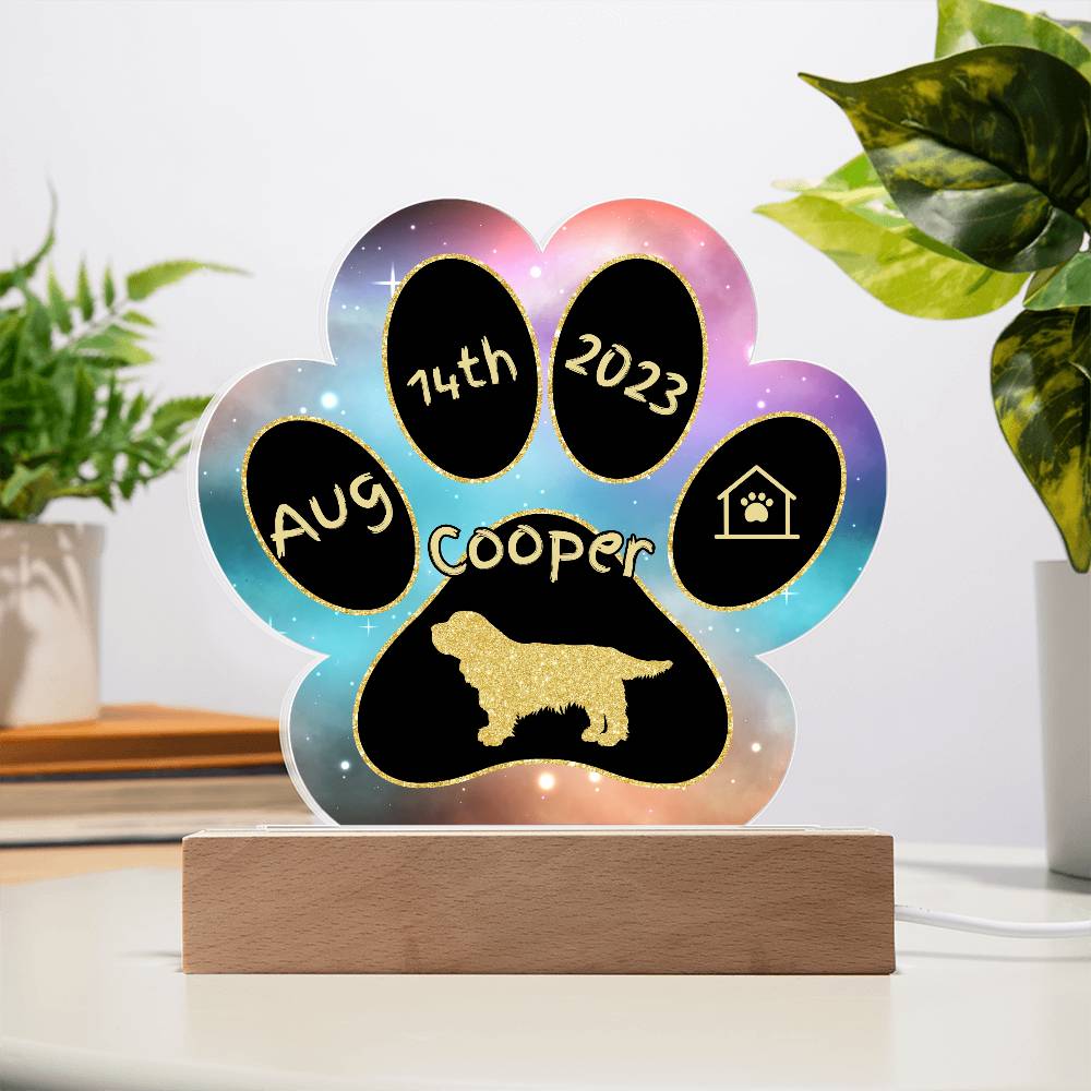 Sussex Spaniel - Personalized Dog Gotcha Day 7" Acrylic Paw Print Plaque