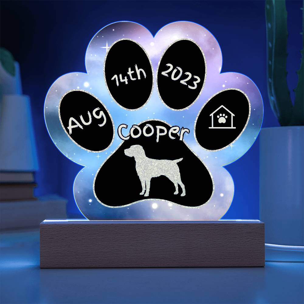 Wirehaired Vizsla - Personalized Dog Gotcha Day 7" Acrylic Paw Print Plaque