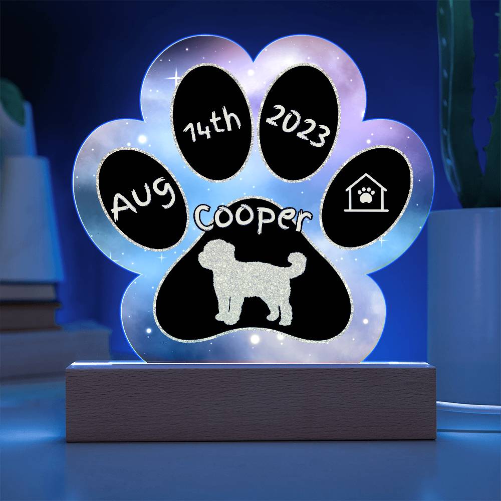Yorkie Poo - Personalized Dog Gotcha Day 7" Acrylic Paw Print Plaque