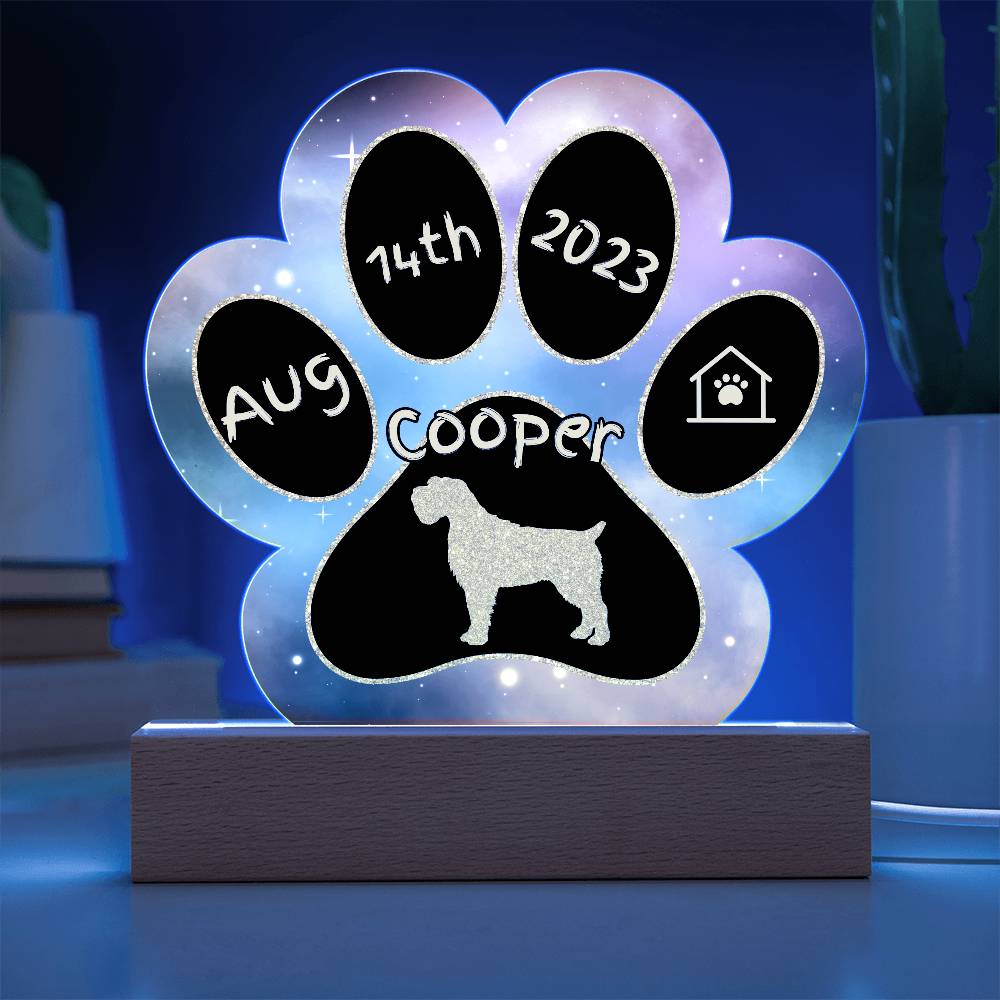 Wirehaired Pointing Griffon - Personalized Dog Gotcha Day 7" Acrylic Paw Print Plaque