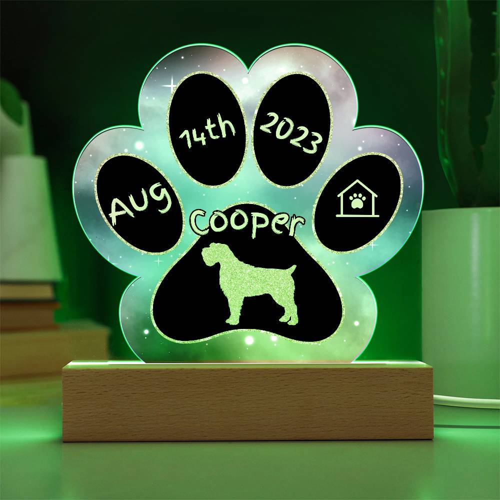 Wirehaired Pointing Griffon - Personalized Dog Gotcha Day 7" Acrylic Paw Print Plaque