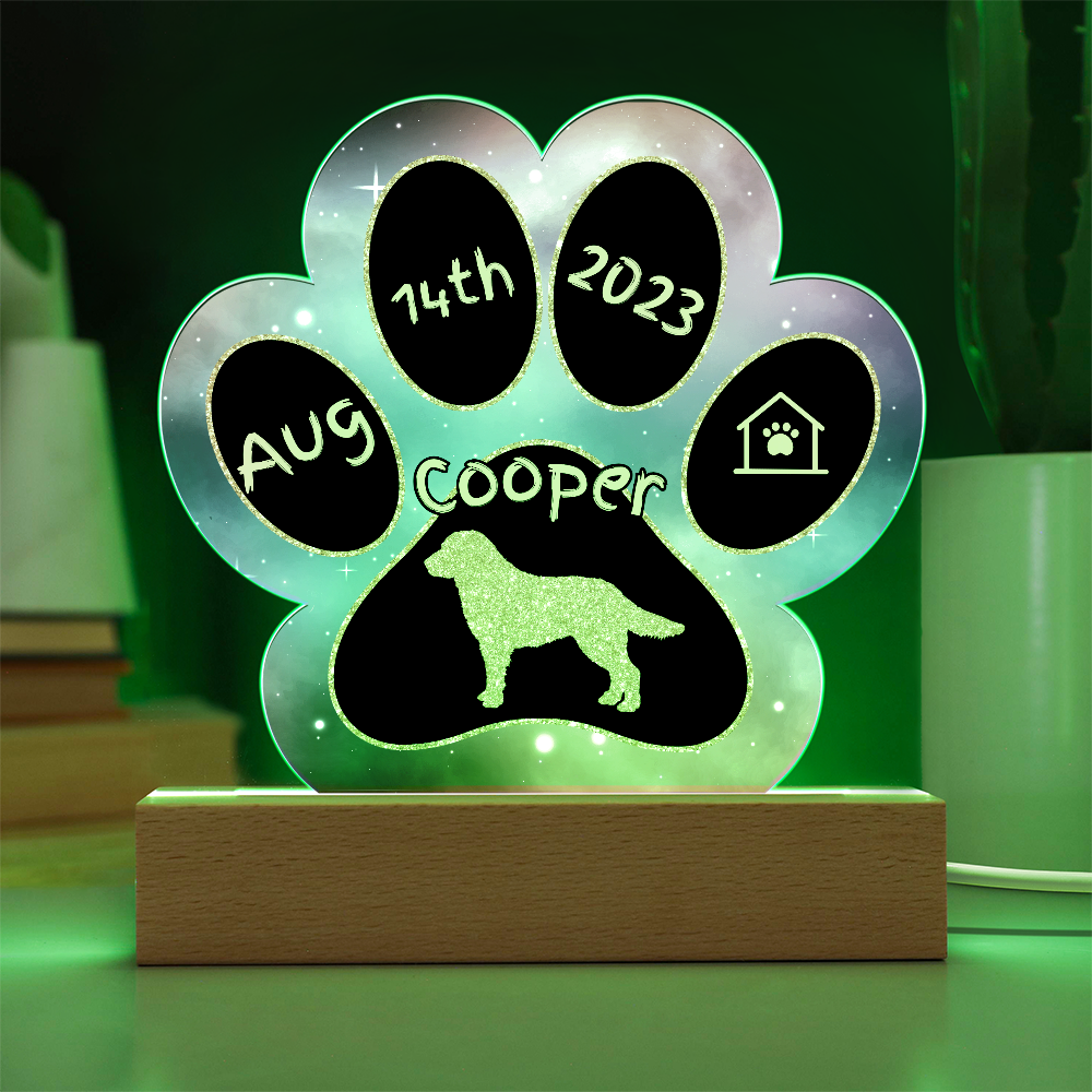 Kuvasz - Personalized Dog Gotcha Day 7" Acrylic Paw Print Plaque