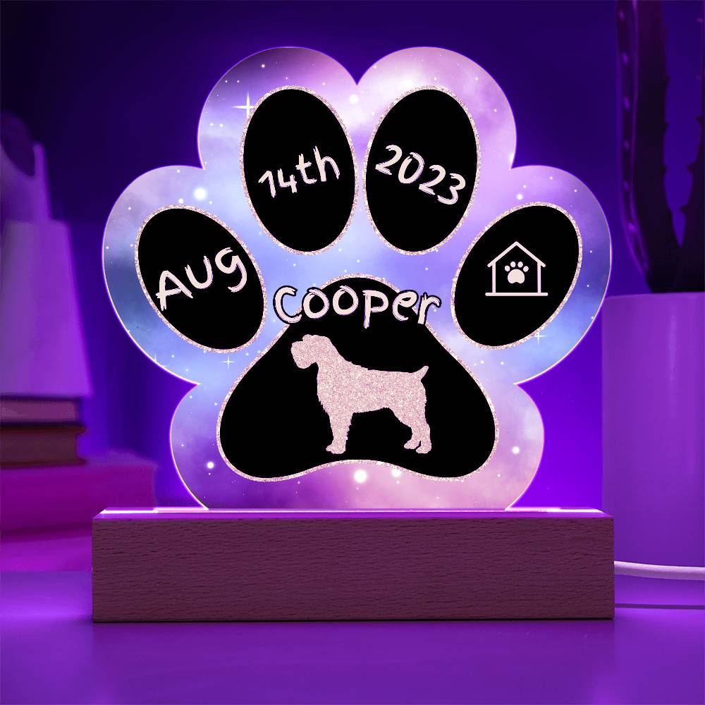 Wirehaired Pointing Griffon - Personalized Dog Gotcha Day 7" Acrylic Paw Print Plaque