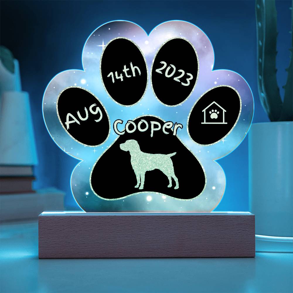 Wirehaired Vizsla - Personalized Dog Gotcha Day 7" Acrylic Paw Print Plaque