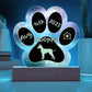 Xoloitzcuintli - Personalized Dog Gotcha Day 7" Acrylic Paw Print Plaque