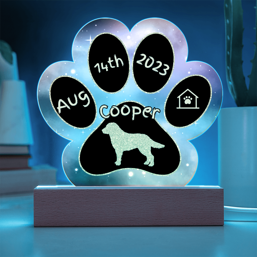 Kuvasz - Personalized Dog Gotcha Day 7" Acrylic Paw Print Plaque