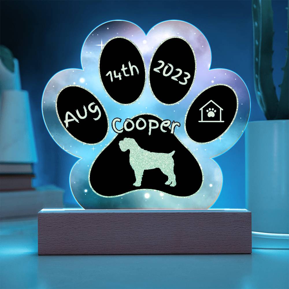 Wirehaired Pointing Griffon - Personalized Dog Gotcha Day 7" Acrylic Paw Print Plaque