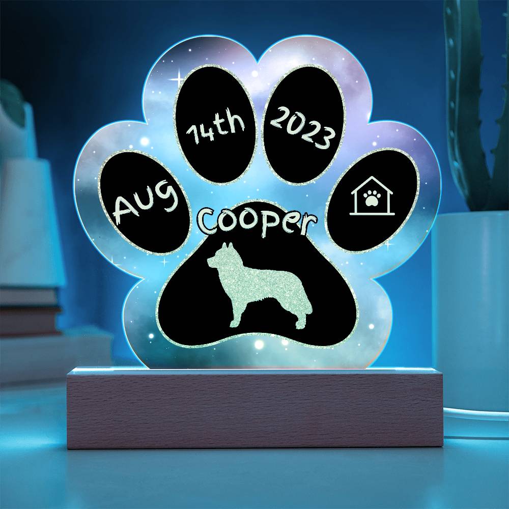 Siberian Husky - Personalized Dog Gotcha Day 7" Acrylic Paw Print Plaque