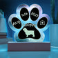 English Cocker Spaniel - Personalized Dog Gotcha Day 7" Acrylic Paw Print Plaque