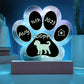 Whoodle - Personalized Dog Gotcha Day 7" Acrylic Paw Print Plaque