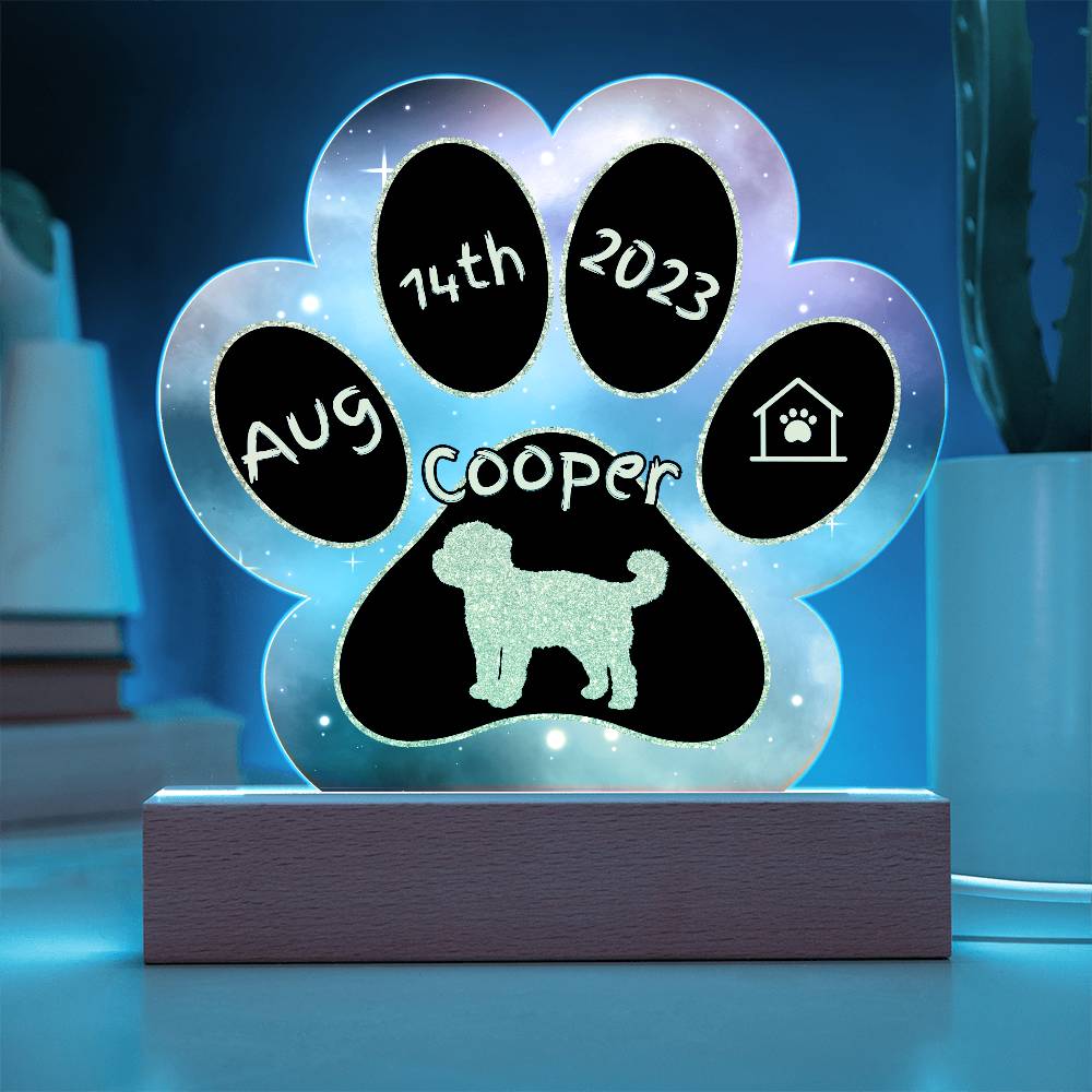 Yorkie Poo - Personalized Dog Gotcha Day 7" Acrylic Paw Print Plaque