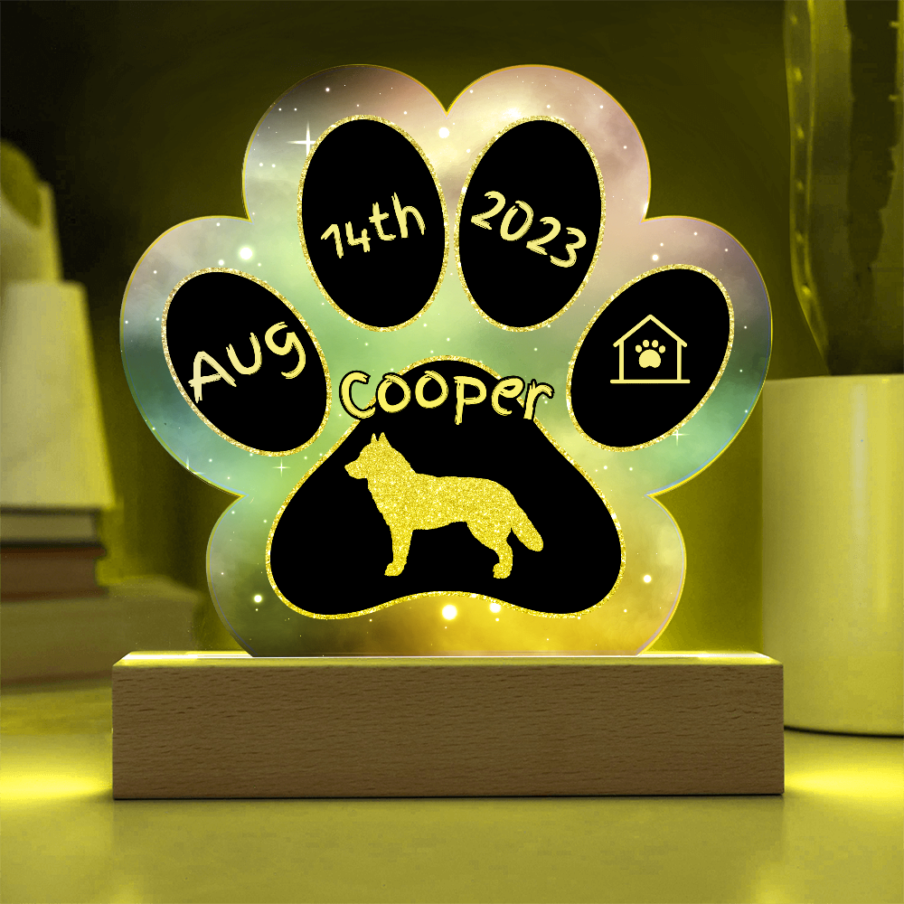 Alaskan Husky  - Personalized Dog Gotcha Day 7" Acrylic Paw Print Plaque