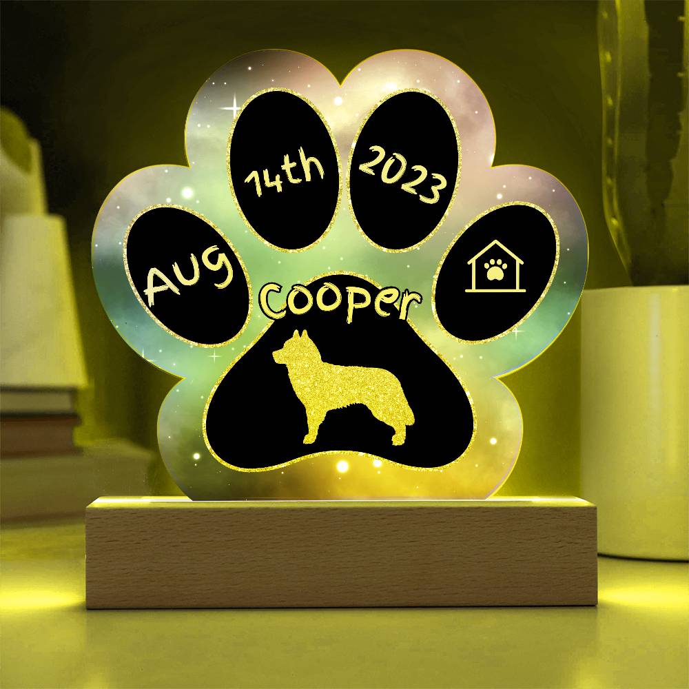 Siberian Husky - Personalized Dog Gotcha Day 7" Acrylic Paw Print Plaque