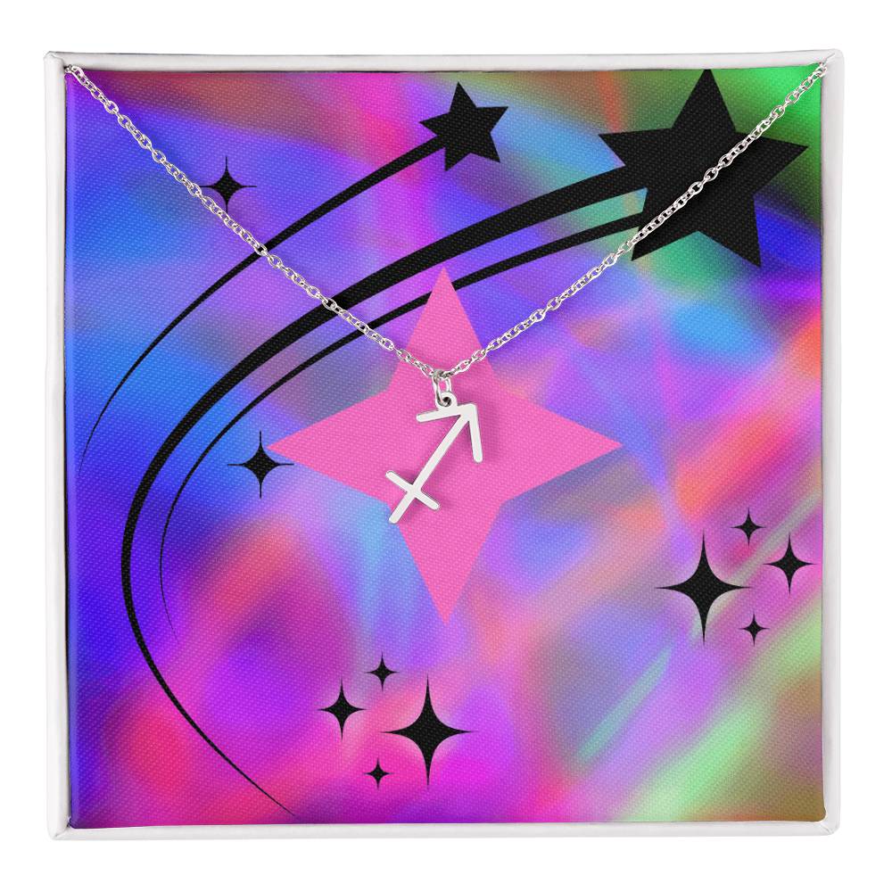 Radiant Zodiac Symbol Necklace - Neon