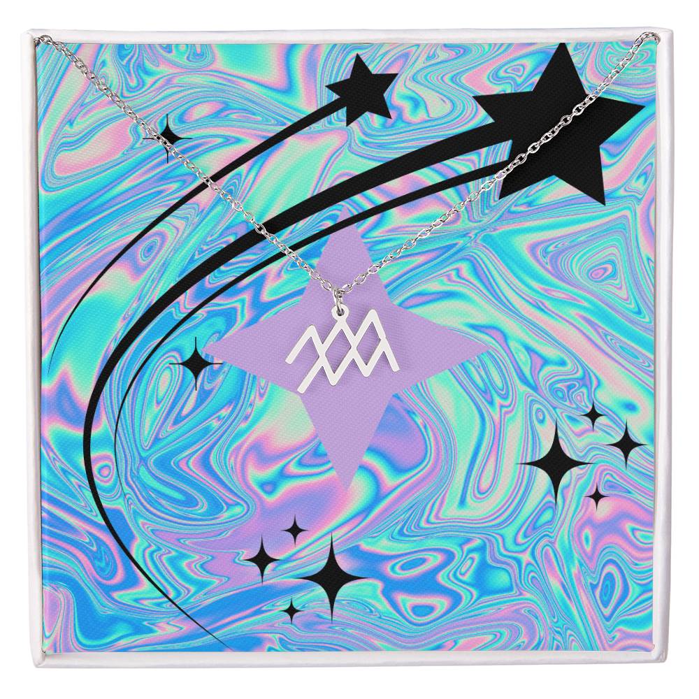 Radiant Zodiac Symbol Necklace - Multicolor