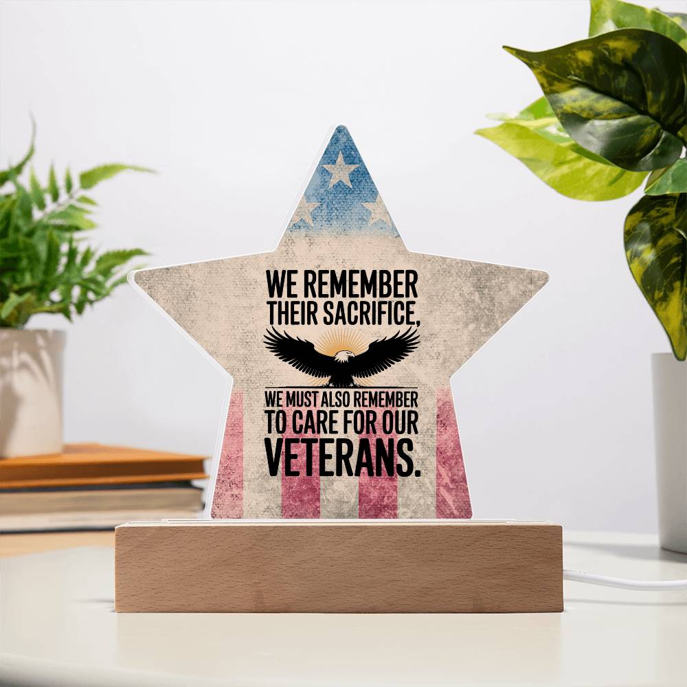 We Remember Their Sacrifice: Printed Star 7" Acrylic Plaque: Honoring Heroes & Promoting Mental Health Awareness