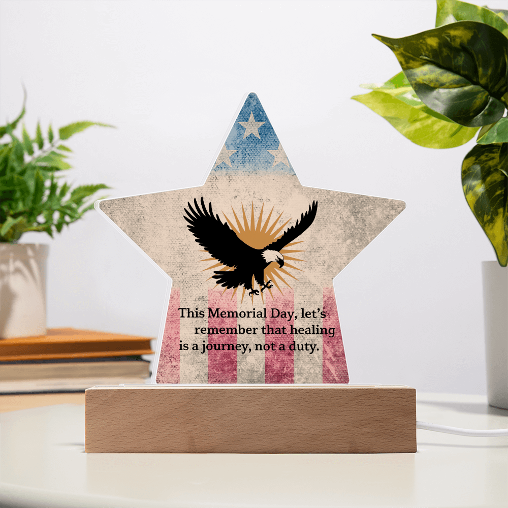 This Memorial Day, Let's Remember: Printed Star 7" Acrylic Plaque: Honoring Heroes & Promoting Mental Health Awareness
