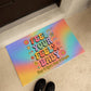 Feel Your Feels, Baby retro 70s welcome mat, self-care entry rug for home or office - MySisterIsASurvivor
