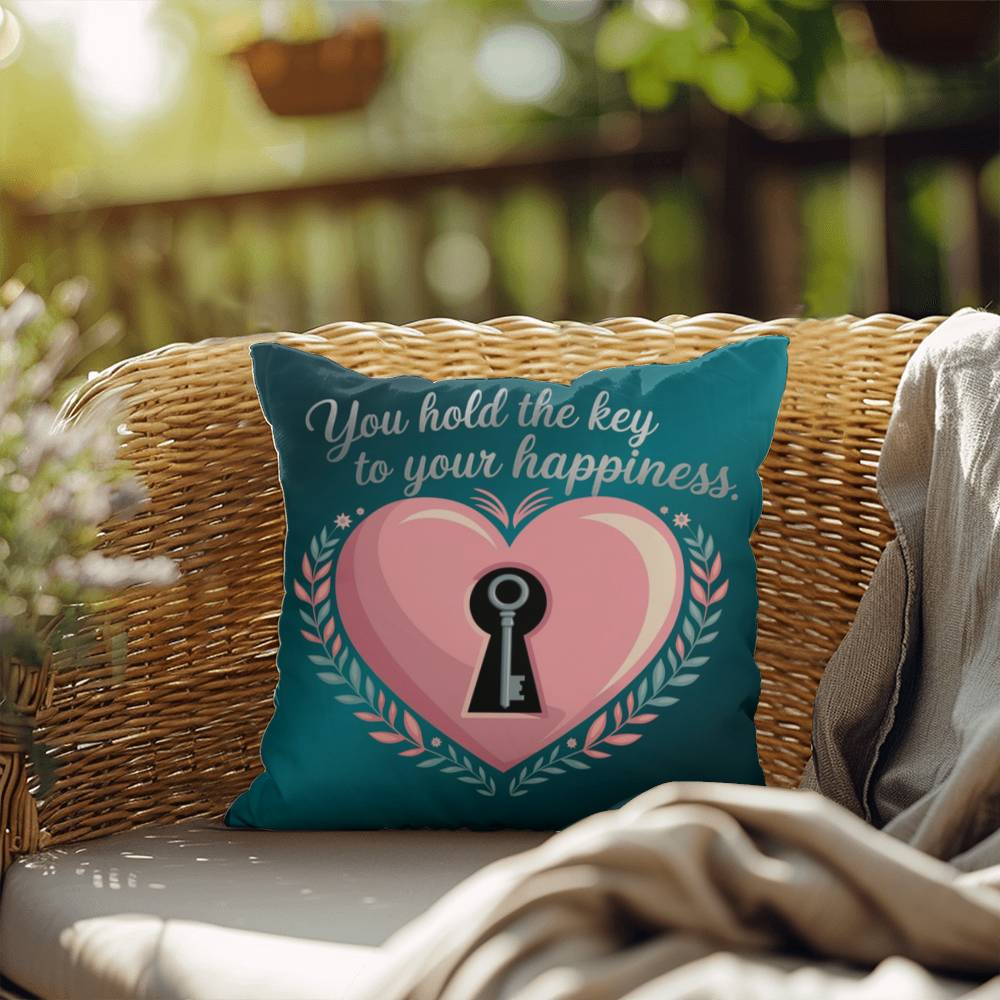 You Hold The Key To Your Happiness: Indoor/Outdoor Pillow Self-Care for Relaxation, Mindfulness & Emotional Wellness