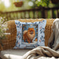 Pomeranian Orange Pillow - Festive Pom throw pillow, holiday dog pillow, cozy home accent