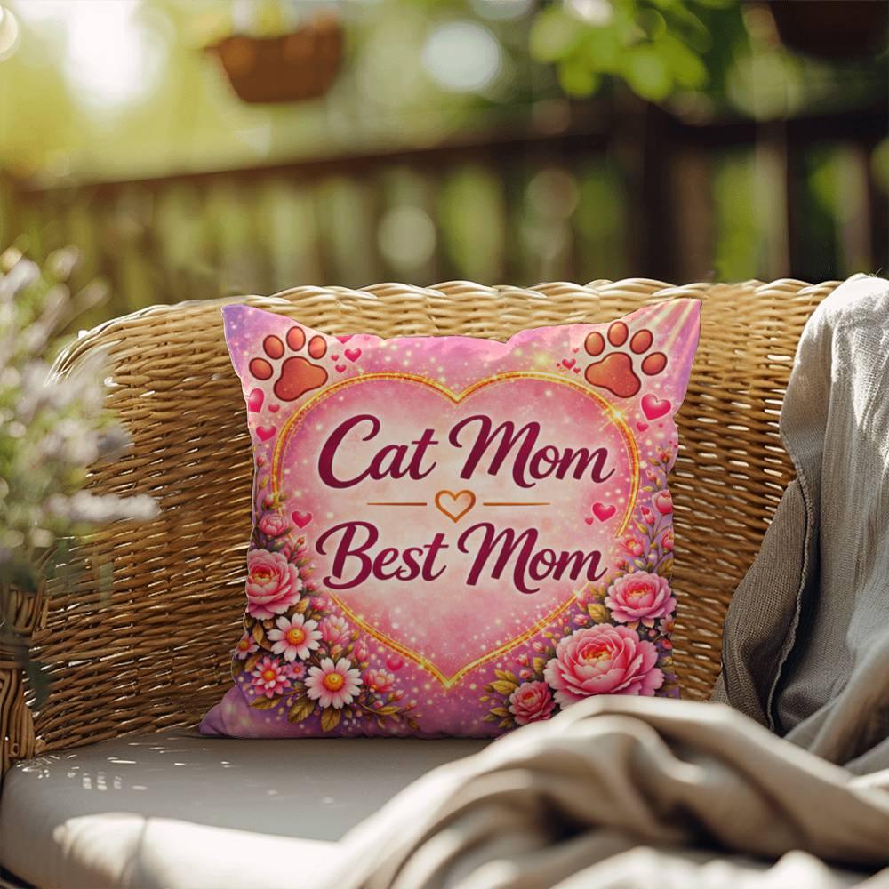 Shop our cat mom best mom throw pillow featuring the 20" x 20" style option from MySisterIsASurvivor.