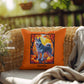 Dark Grey Husky blue eyes pillow, custom indoor outdoor dog cushion, cozy accent for Husky fans - MySisterIsASurvivor