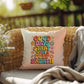 Good Days Start With A Deep Breath: Indoor/Outdoor Pillow - Groovy Affirmation for Emotional Wellness & Positive Vibes