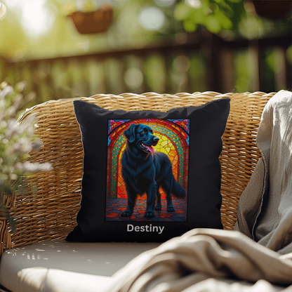 Black Golden Retriever personalized indoor/outdoor pillow, dog lover throw for home or patio decor