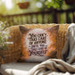 Indoor/outdoor mental health pillow with “You Can’t Take Care” supportive message