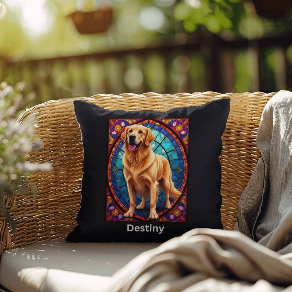 Classic Golden Retriever indoor/outdoor pillow, custom dog lover throw pillow for home or gift