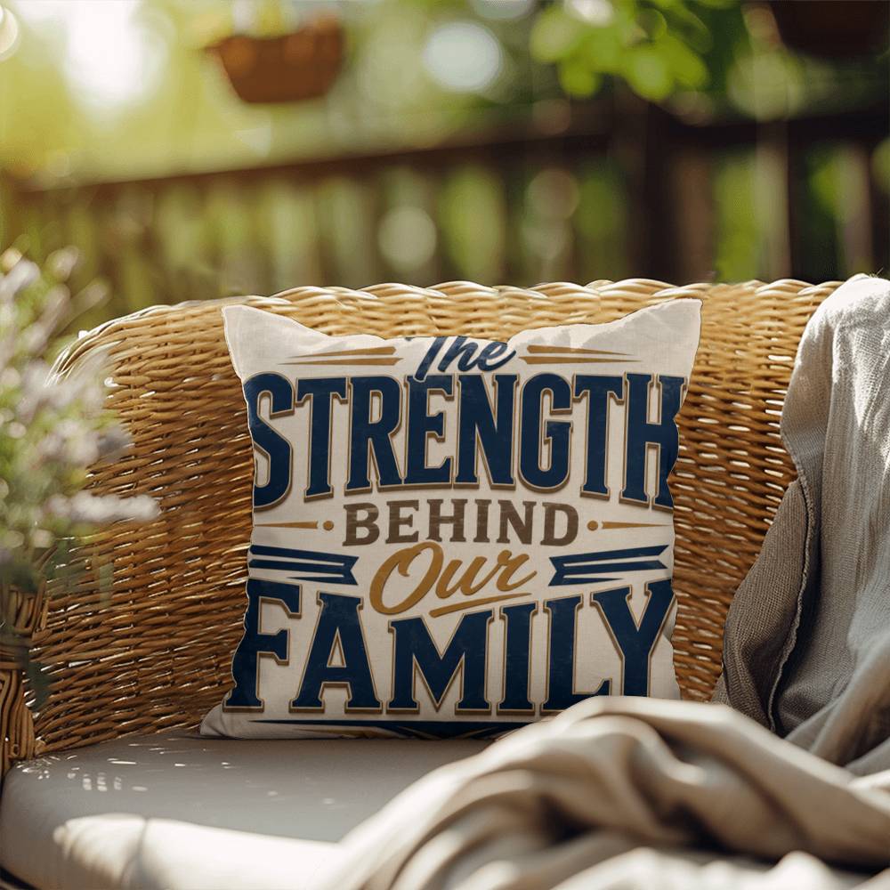 Shop our the strength behind our family throw pillow featuring the 20" x 20" style option from MySisterIsASurvivor.