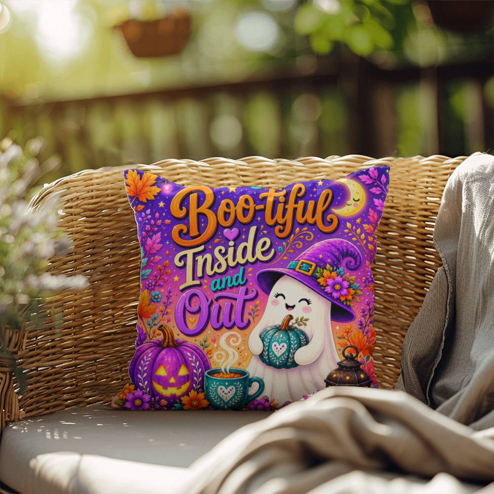 Boo-tiful Inside And Out message with witchy Halloween artwork and positive self worth theme