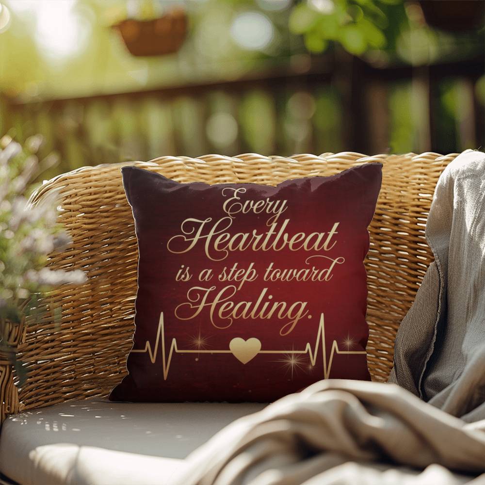 Every Heartbeat Is A Step Towards Healing: Indoor/Outdoor Pillow Self-Care for Relaxation, Mindfulness & Emotional Wellness