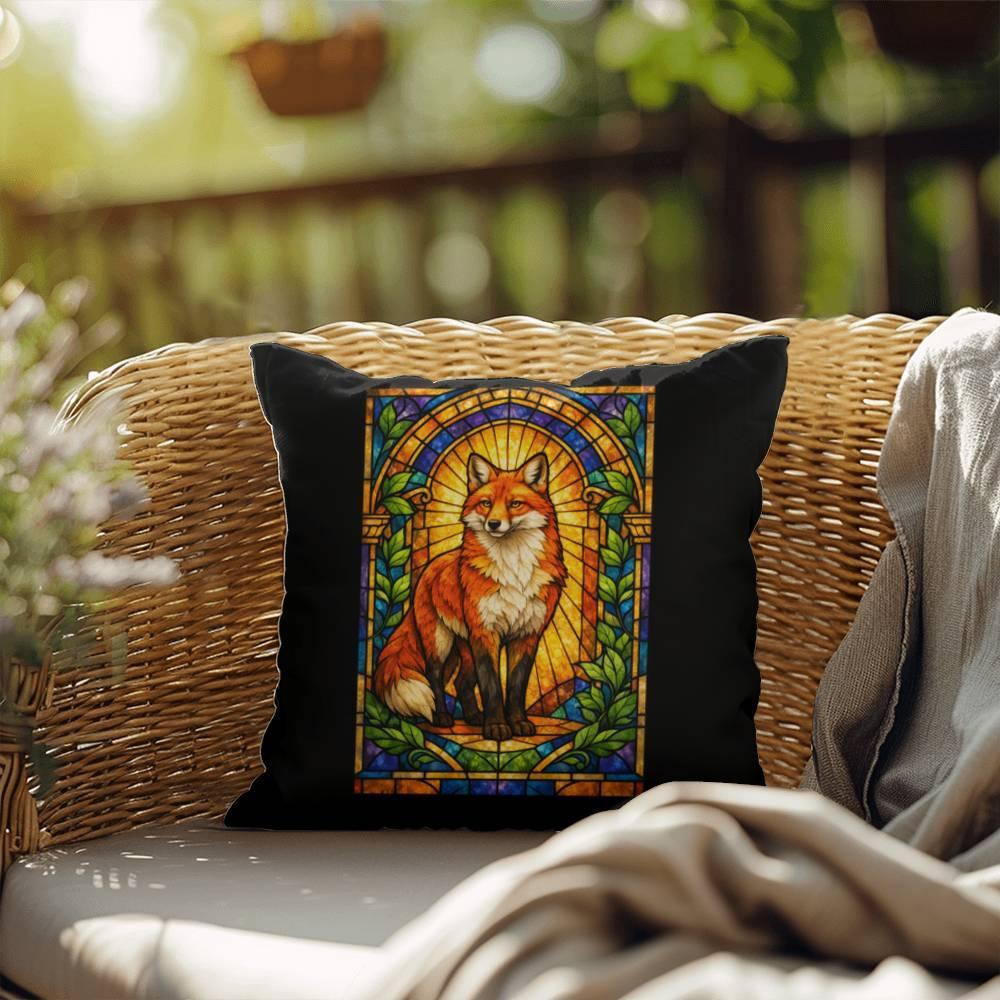 Shop our fox stained glass style throw pillow featuring the 20" x 20" style option from MySisterIsASurvivor.