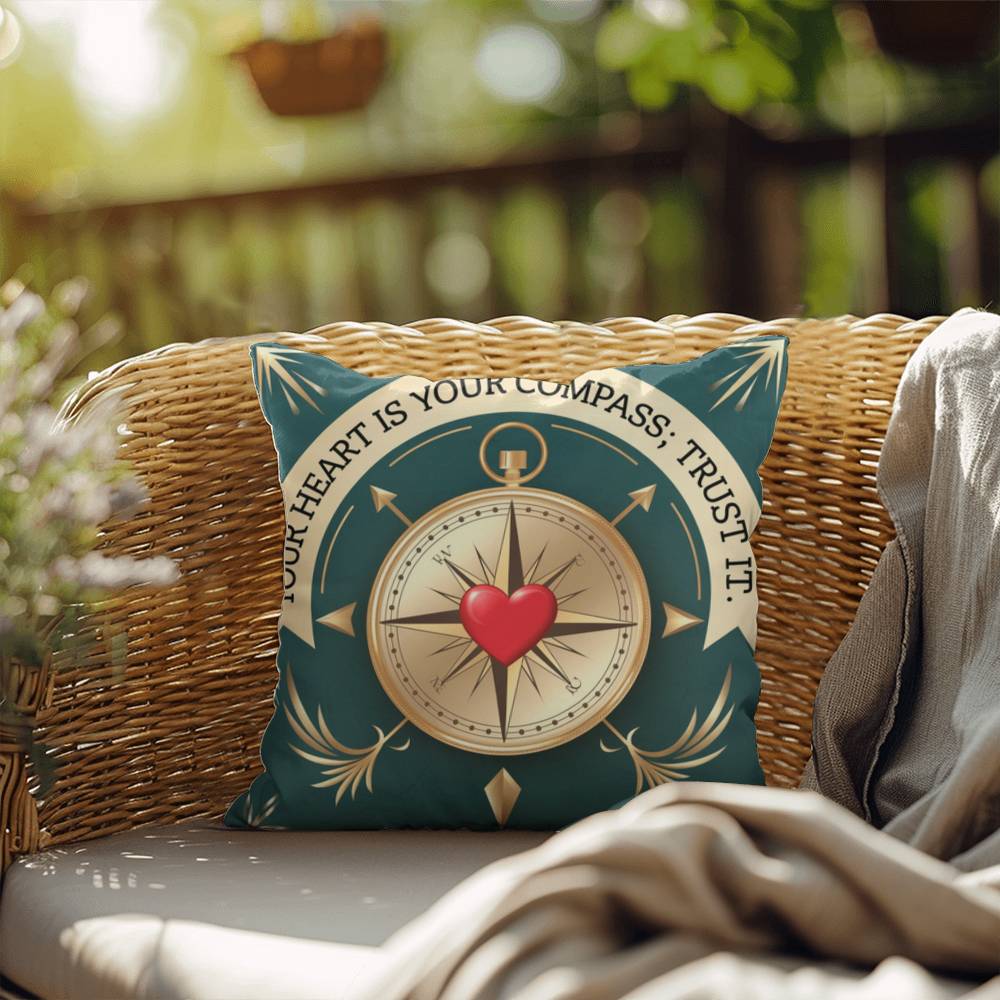 Your Heart Is Your Compass; Trust It: Indoor/Outdoor Pillow Self-Care for Relaxation, Mindfulness & Emotional Wellness