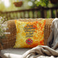 Pillow designed to promote mental health awareness for firefighters, emphasizing the need for emotional well-being and a safe mind.