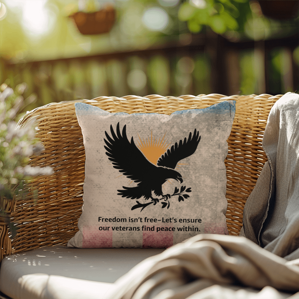 Freedom Isn't Free Indoor/Outdoor Pillow: Resilient Comfort - Mental Health & Memorial Tribute