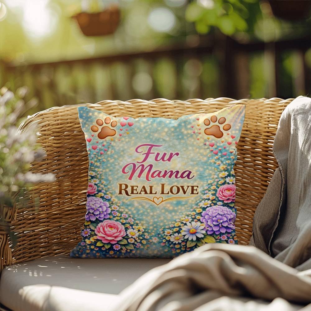 Shop our fur mama real love throw pillow featuring the 20" x 20" style option from MySisterIsASurvivor.