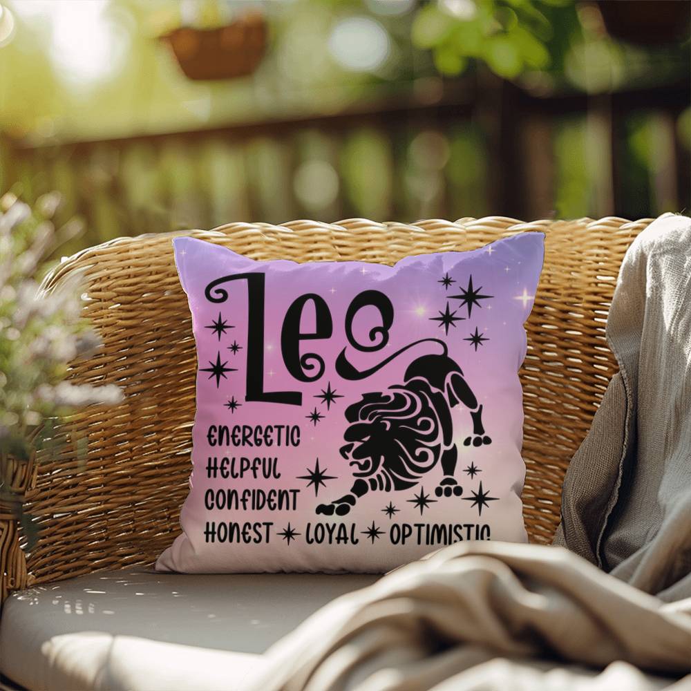 Leo Indoor/Outdoor Pillow – Zodiac Astrology Decor, Boho Accent for Home & Patio