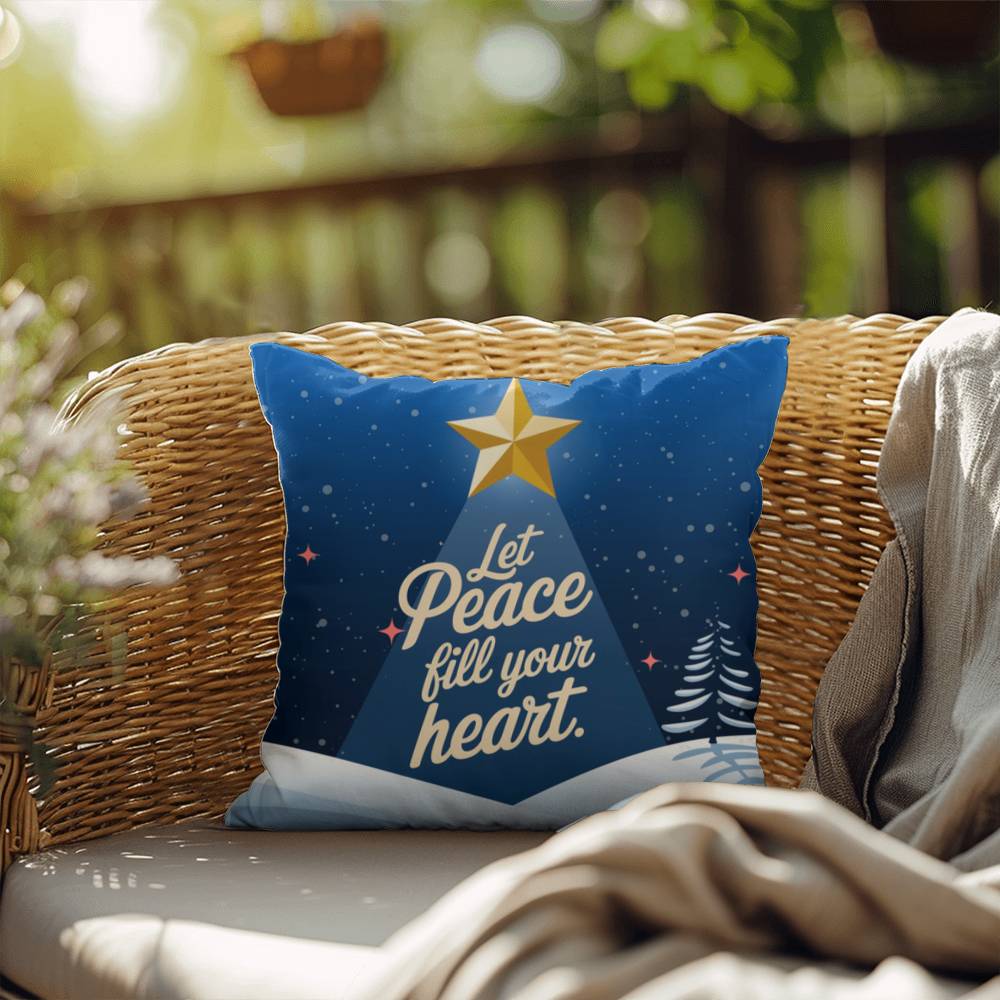 Let Peace Be Your Tradition Throw Pillow - Tranquil Christmas pillow for comfort and calm