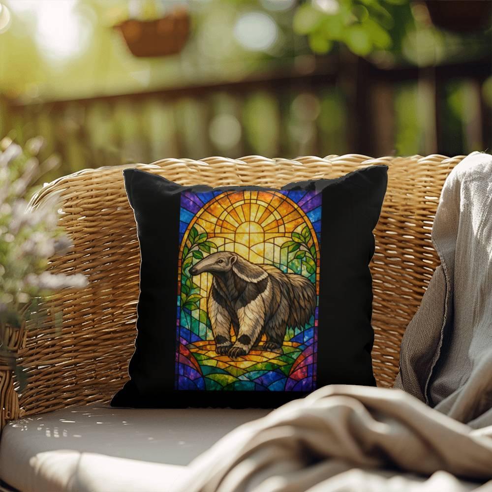 Shop our premium anteater stained glass style throw pillow from MySisterIsASurvivor.