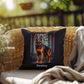 German Shepherd (Black and Red) Indoor/Outdoor Pillow - Personalized Stained Glass Dog Tribute & Comfort Gift