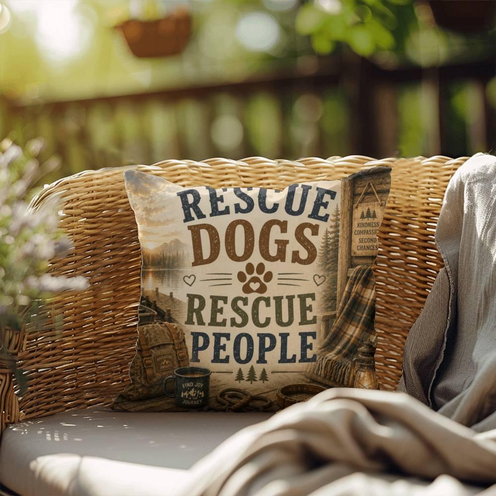 Shop our rescue dogs rescue people throw pillow featuring the 20" x 20" style option from MySisterIsASurvivor.