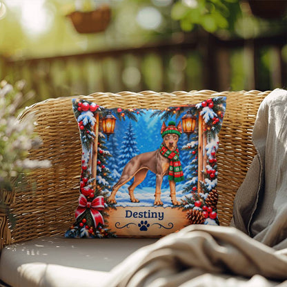 Doberman (Red Fawn Isabella Coat) - Personalized Winter Cushion, Dog Name Pillow for a Cozy Home