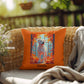 White Rottweiler pillow, personalized indoor outdoor dog cushion, water-resistant Rottie decor - MySisterIsASurvivor