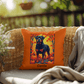 Rottweiler Black & Mahogany Coat Pillow, Durable Indoor Outdoor Dog Cushion for Pet Owners