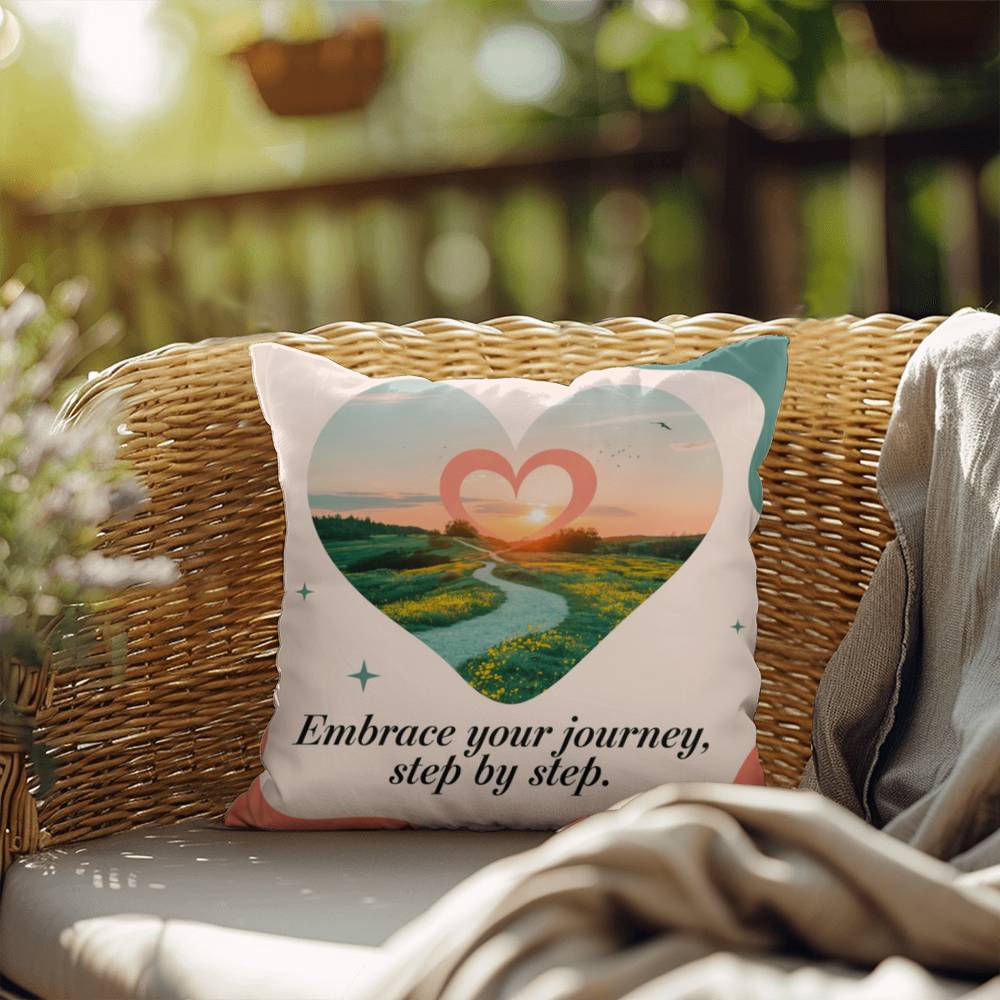 Embrace Your Journey, Step By Step: Indoor/Outdoor Pillow Self-Care for Relaxation, Mindfulness & Emotional Wellness
